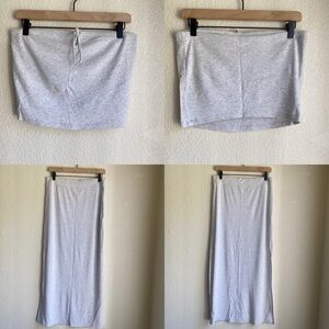 OFFLINE By Aerie Thumbs Up Heavyweight Maxi Skirt and Top Set Light Gray